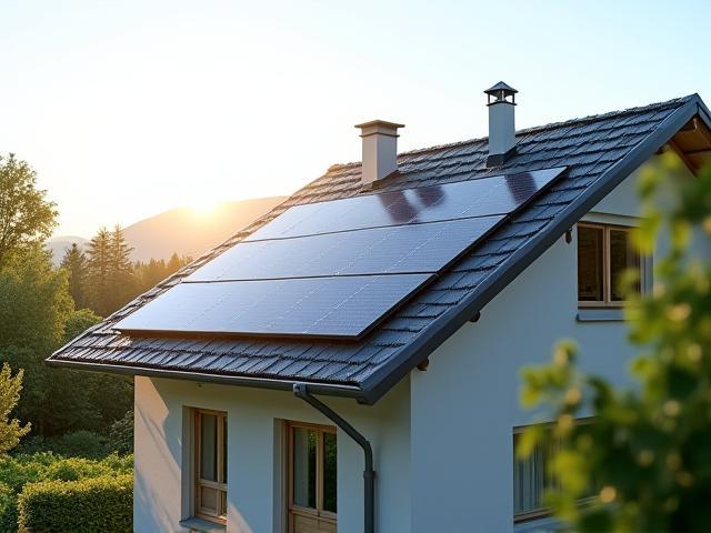 Solaranlage auf Einfamilienhaus in Salzburg mit Darstellung der kWp und Jahresertrag